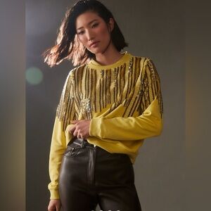 Anthropologie Let Me Be Disco sweatshirt Sz XXS